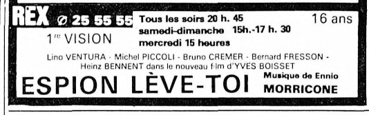 cinema listing rex neuchatel 28 jan 1982